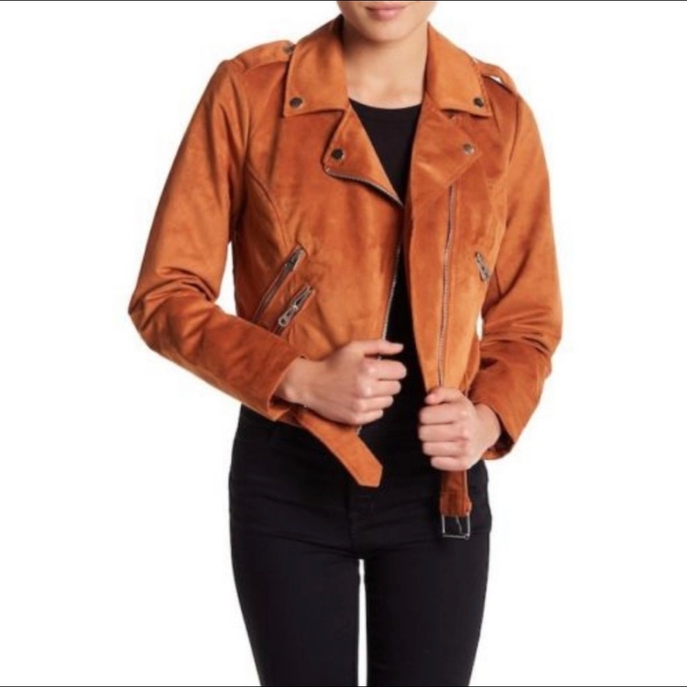 NWOT Sebby Collection Faux Suede Moto Jacket Sz. M
